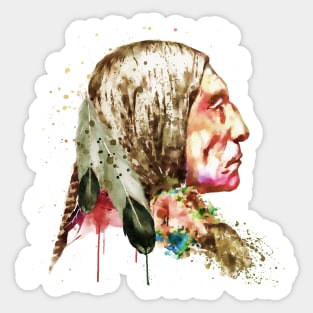 Native American Side Face Sticker